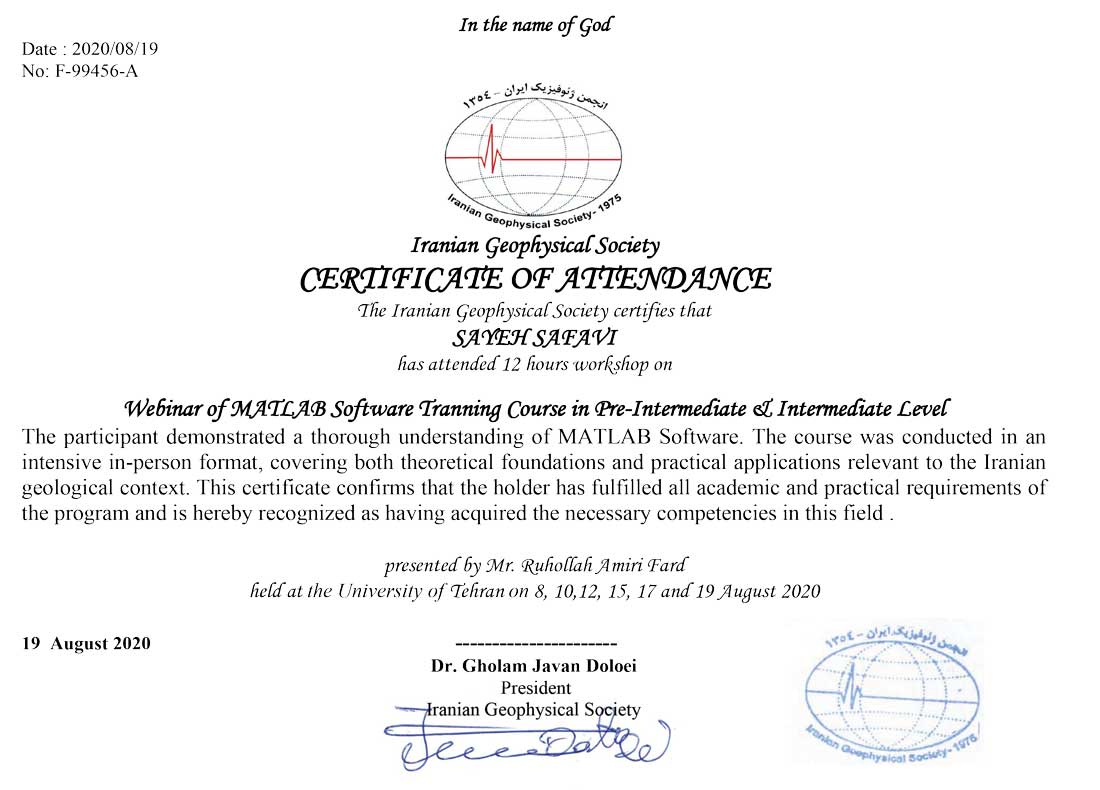 Matlab Software Training Certificate Desktop