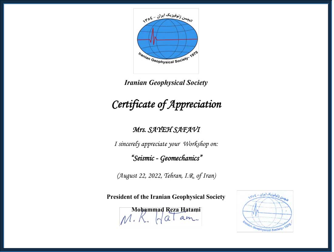 Seismic Geomechanics Certificate Desktop